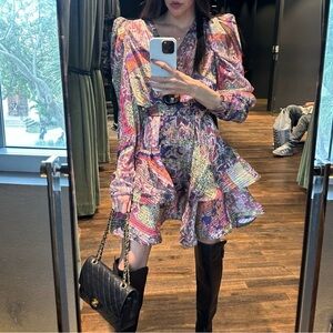 Multicolor silk Mini Dress